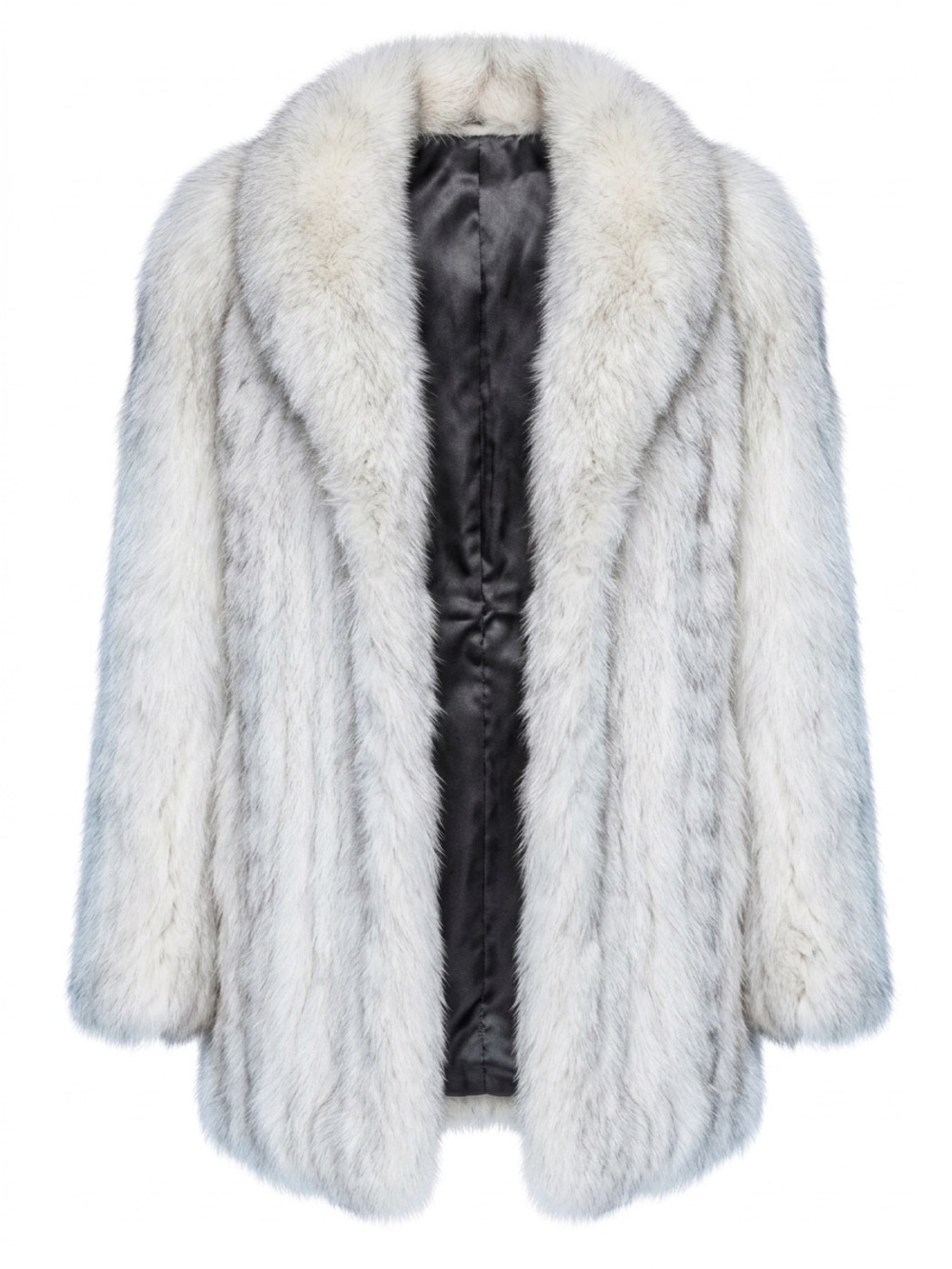 Saga Fox Vintage 1980 Luxury Silver Fox Fur Coat - Picture 3 of 17